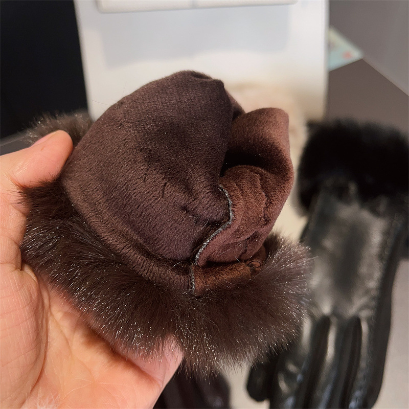 Xiaoxiangfeng Premium Sense Mikrofaser Leder Nerzhaar Mundhandschuhe Wildleder Winter Samt verdickt warme Fahrradhandschuhe_voghion.com