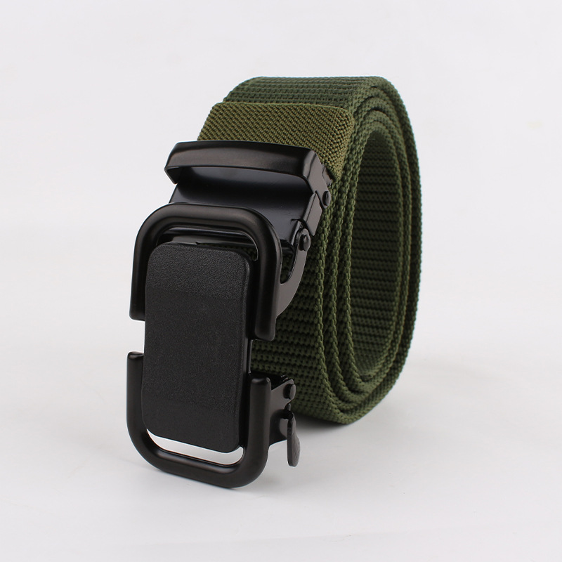Cinturón hebilla automática de moda casual todo partido de nylon sin dientes cinturón de lona juventud estudiante pantalones cinturón en stock al por mayor