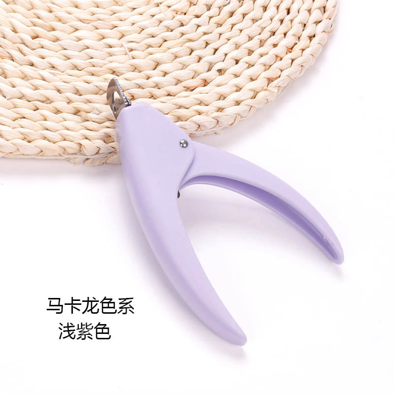 Manicure tijeras fototerapia cristal manicure extensión tijeras manicure falsa U-tijeras francesas multicolor mango de plástico