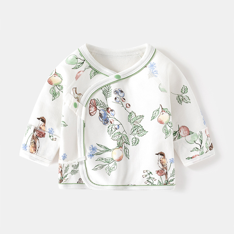 新生嬰兒半背衣內衣服無骨純棉春秋接沿睡衣和尚服寶寶上衣初生