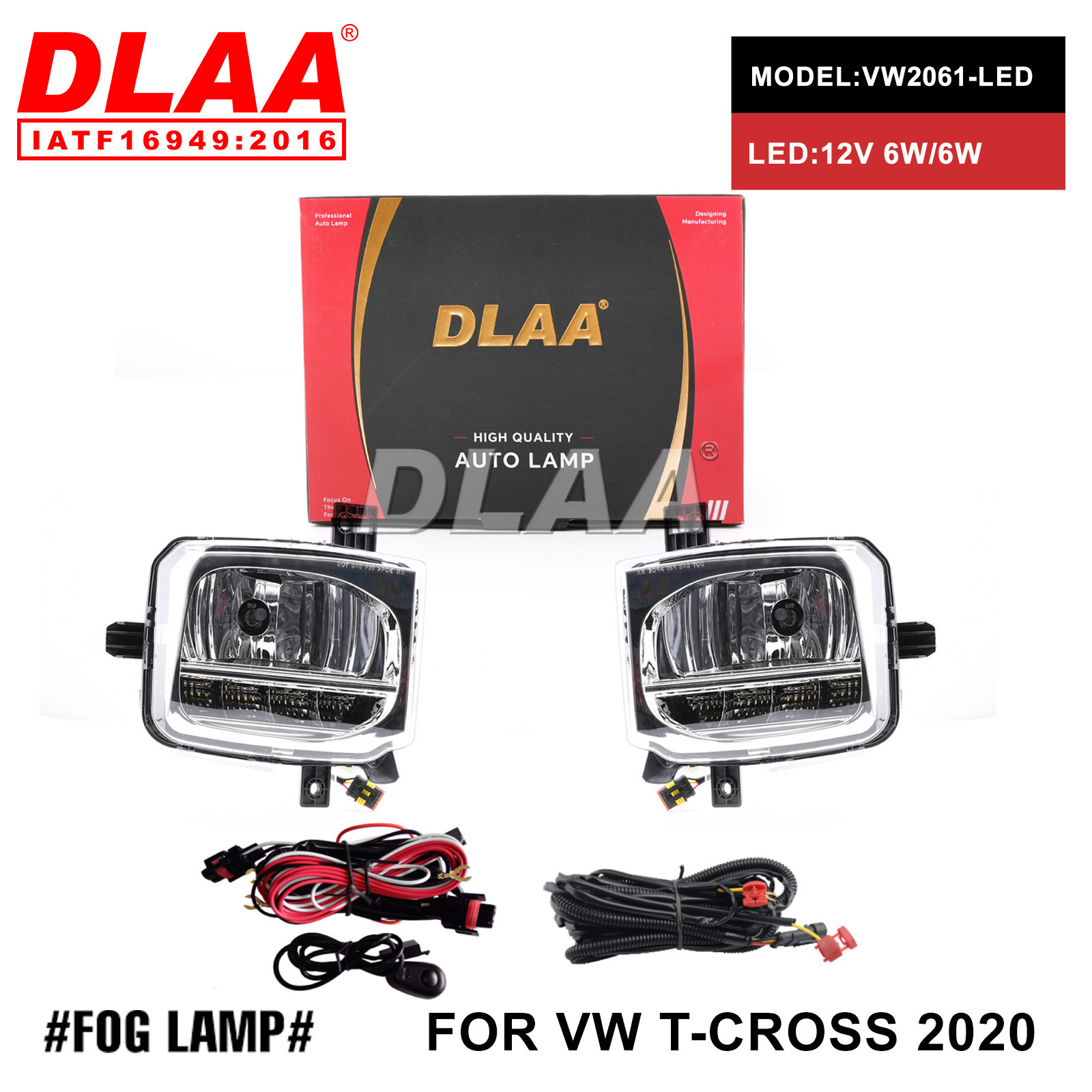 Para Volkswagen FOR VW T-CROSS 2020 luces diurnas luces de dirección amarillas LED conjunto de luces de niebla image 1