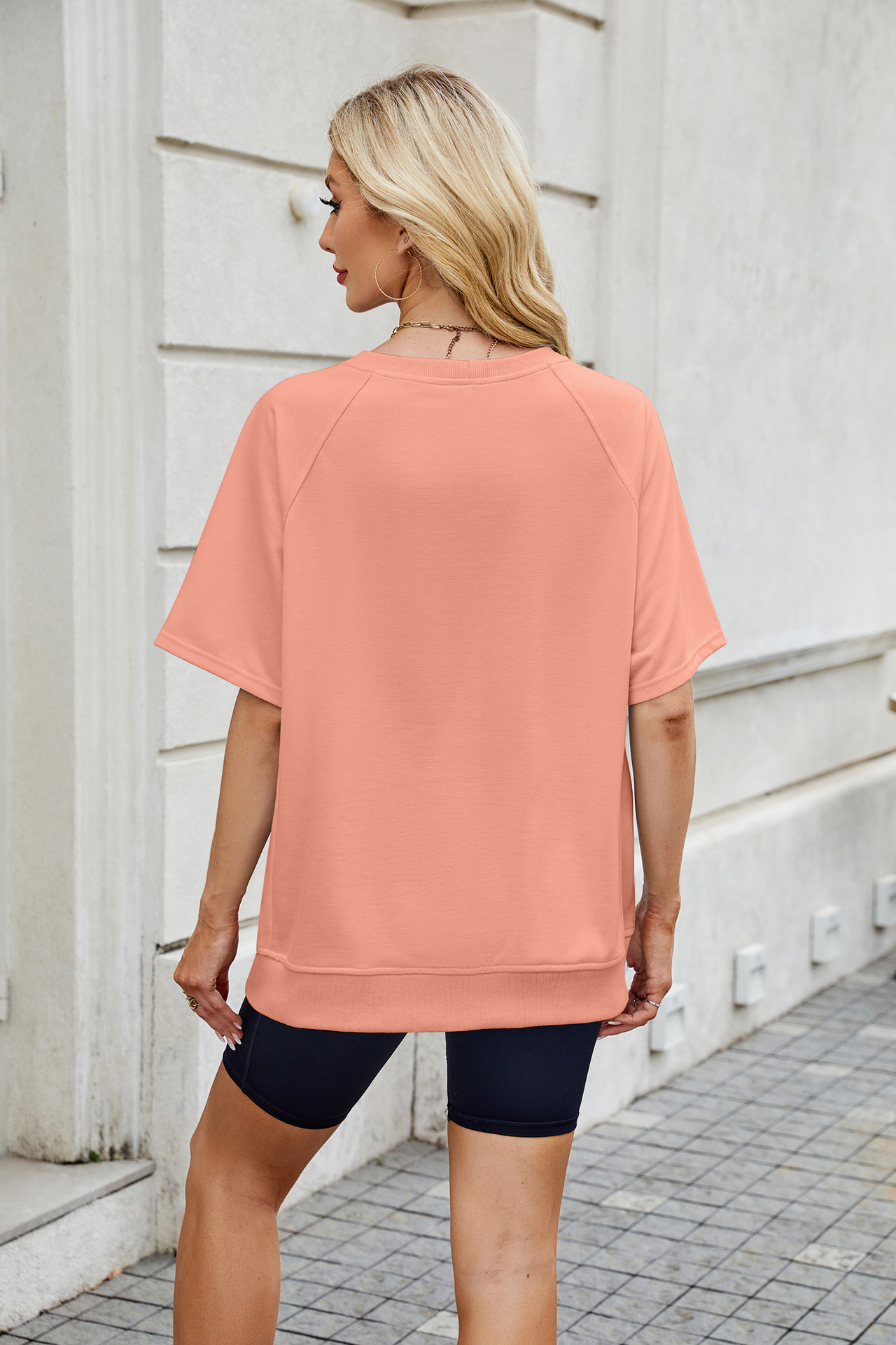 281g Weight Half Sleeve Sleeve Length Pullovers Placket Type Regular Sleeve Sleeve Type Rayon, Polyester Fabric Type Regular Top Length T-shirt Tops Type Casual, Daily Occasion Round Neck Neckline Loose Fit Type Solid Color Pattern Summer, Spring Season Women's Gender Basic Style Wholesale Women's Basic Solid Color Half Sleeve T-Shirts 41