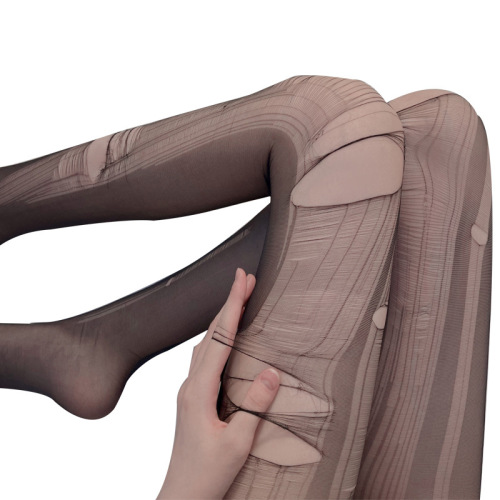 Guiruo's new sexy underwear women's stockings ultra-thin with any holes torn sexy see-through temptation beautiful legs stockings w7
