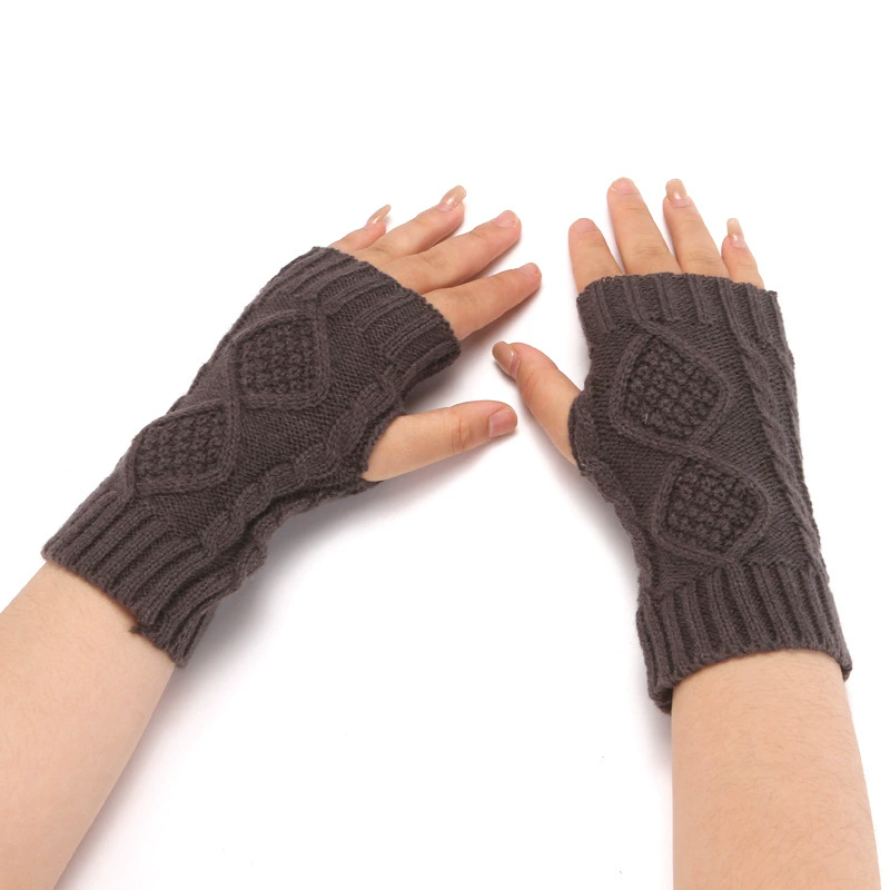 Knitted gloves, winter woolen demi-season keep warm set for beloved, (Cross-border trading), fingerless