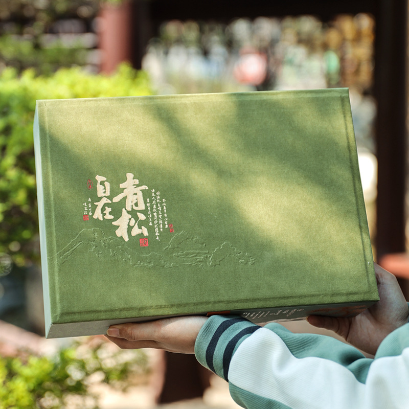 新款春茶礼盒双铁罐半斤装空罐绒布礼盒可雕金可装龙井碧螺春白茶