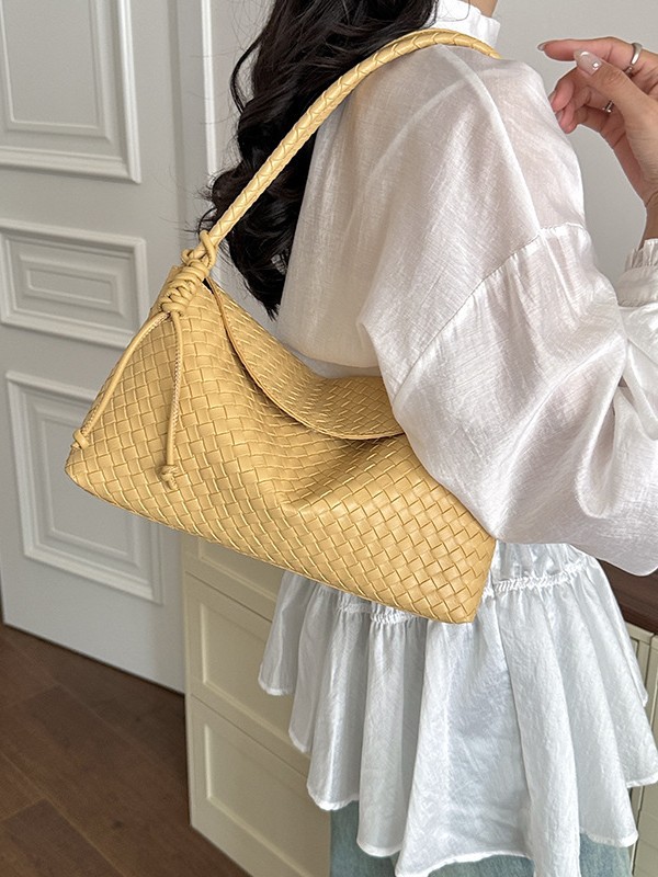 Bolsa de tejido de gran capacidad, bolso de mano de mano de vacaciones, bolso de brazo de dos piezas.