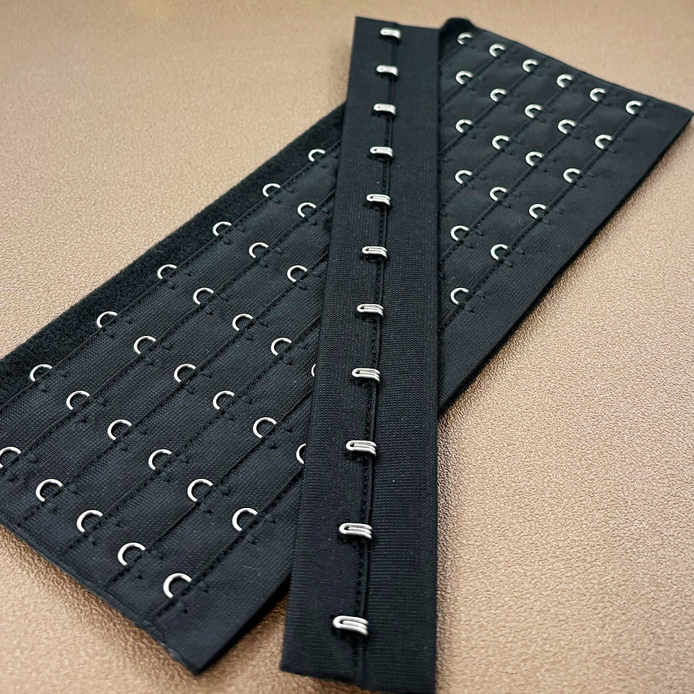 乳胶束腰收腹带延长扣 尼龙6排11扣明线不锈钢搭扣 4排5排6排背扣