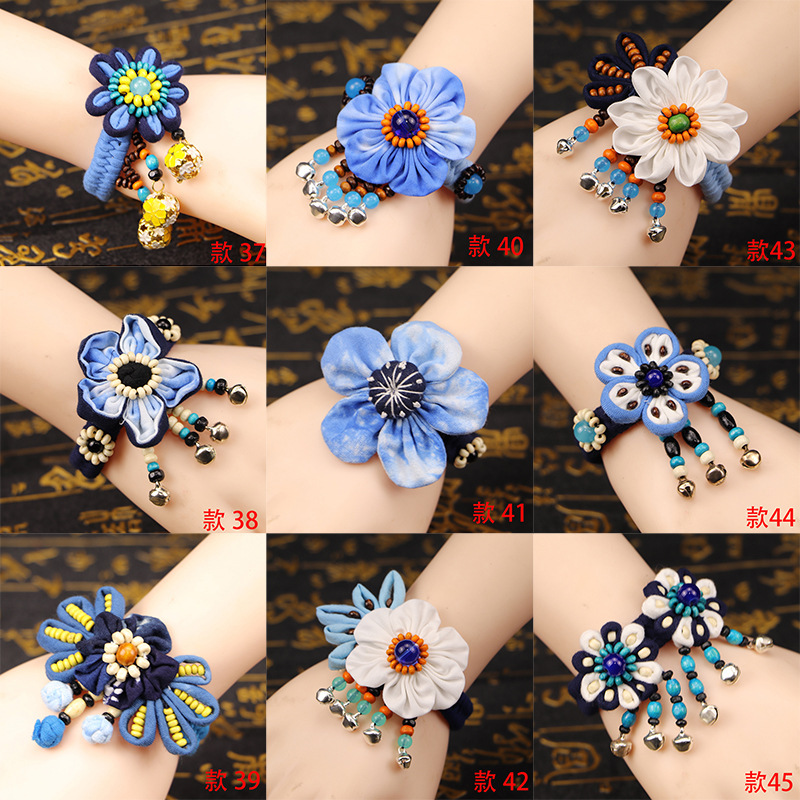 Yunnan Lijiang Dali fabric bracelet tie-dyed bracelet travel racket bracelet tie-dyed blue dyed ethnic style bracelet for foreigners Yunnan Lijiang Dali fabric bracelet tie-dyed bracelet travel racket bracelet tie-dyed blue dyed ethnic style bracelet for foreigners