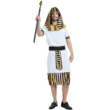 Египетское левское тело выглядит как египетское после -караоны -фараон набор черно -римских самурайских одежды