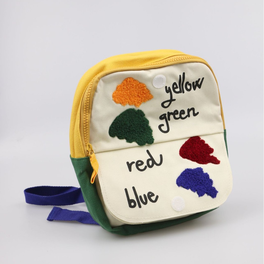 Backpack Children's Hook And Loop Embroidery Flip Book Bag In Stock