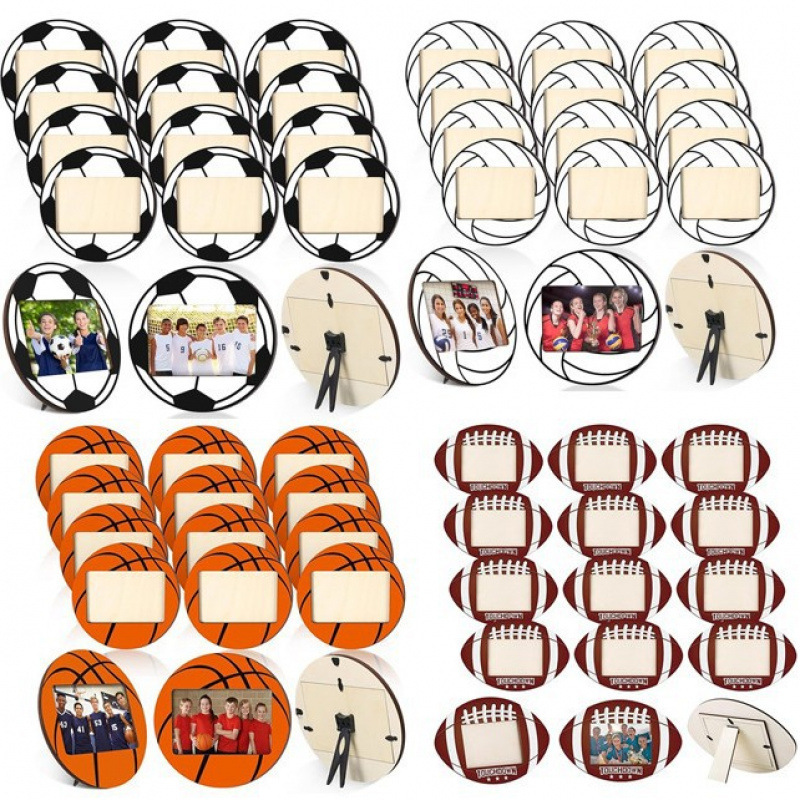 Cross-Border New Product: World Cup Football Photo Frame, Wooden Desktop Photo Frame, Table Decoration, Party Decoration, Birthday Gift