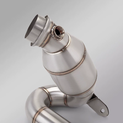 Exhaust pipe with mid-section muffler, suitable
