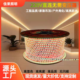 220V高压LED灯带户外工程亮化2835贴片自粘软灯条广告招牌高压灯