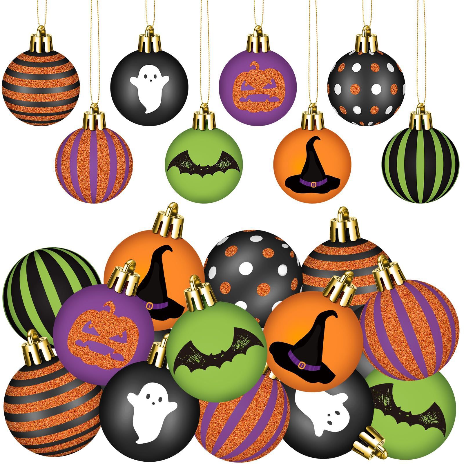 Spot Halloween Bola decorativa 4cm24 Pintado pintado Bola de plástico pintada Decoración de escena Bola de Navidad