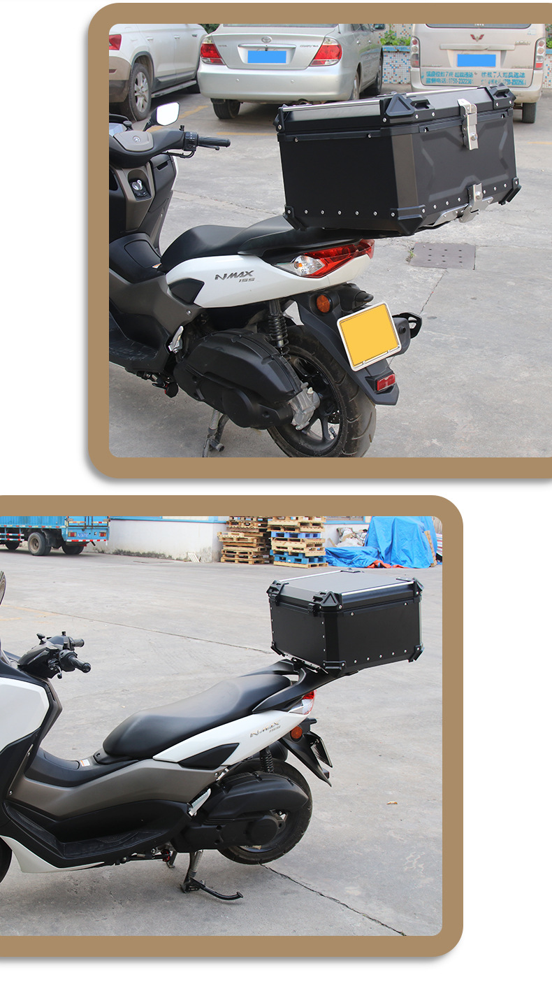 [Manufacturer Wholesale] Motorcycle Tail Box Waterproof Quick Release Aluminum Alloy Trunk 45L/55L/65L Storage Box