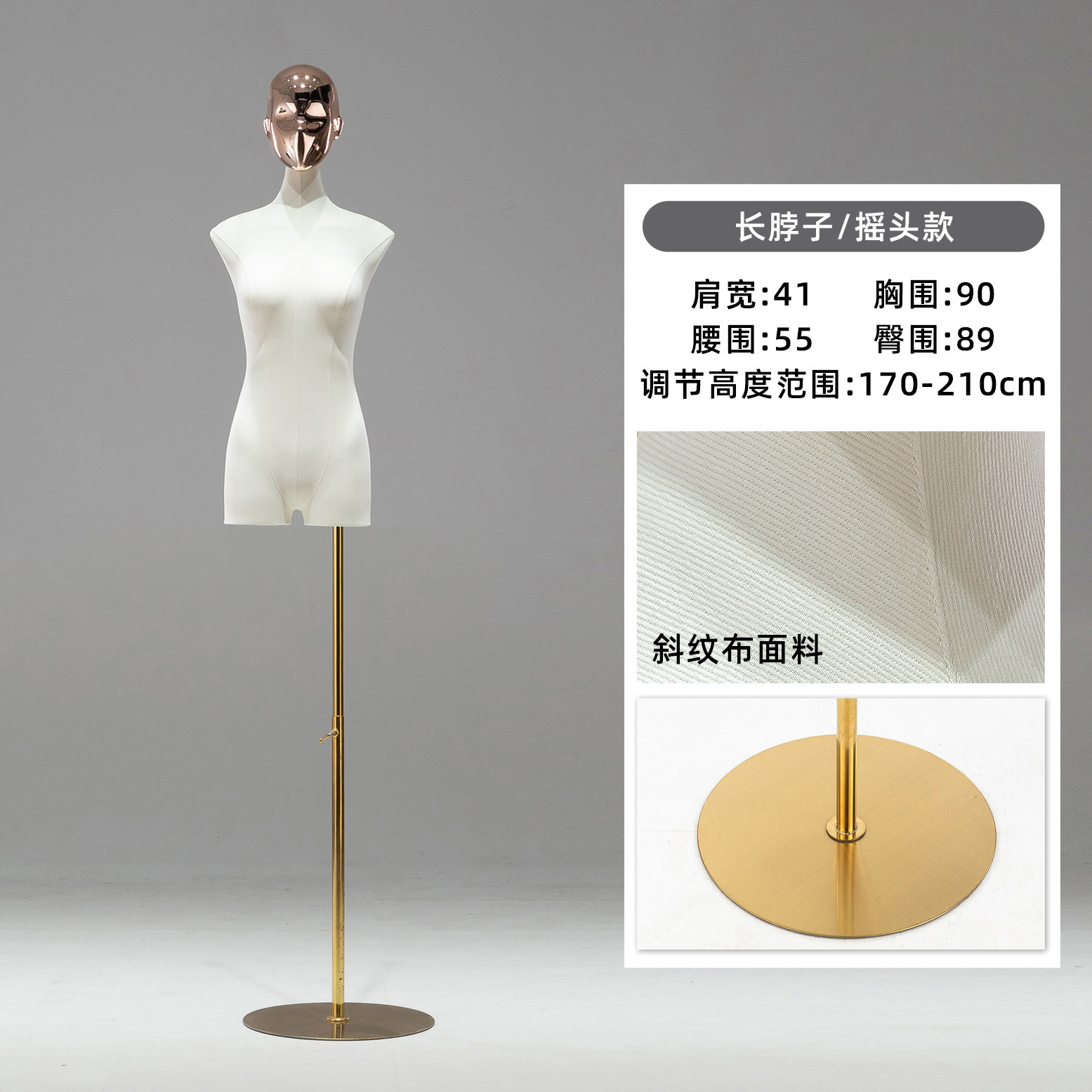Maniquí Femenino de Busto con Clavícula de Plástico para Tiendas de Ropa y Escaparates image 20