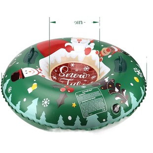 Winter cold-resistant inflatable ski Ring Christmas PVC snowboard outdoor snow supplies with handle pull ring wholesale