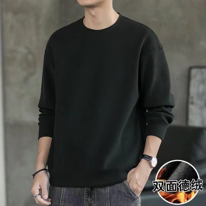 저먼 벨벳 긴팔 하프 터틀넥 블랙