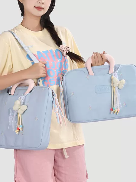 Soft misty milky color fresh bow embroidered crossbody bag for women, suitable for class, shopping, commuting, casual use, lightweight and versatile shoulder bag