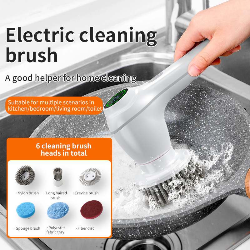New Wholesale Handheld Kitchen Household Dishwashing Pot Scoop Bath Brush Artifact Multi-functional Electric Cleaning Brush Cross-border New Wholesale Handheld Kitchen Household Dishwashing Pot Scoop Bath Brush Artifact Multi-functional Electric Cleaning Brush Cross-border