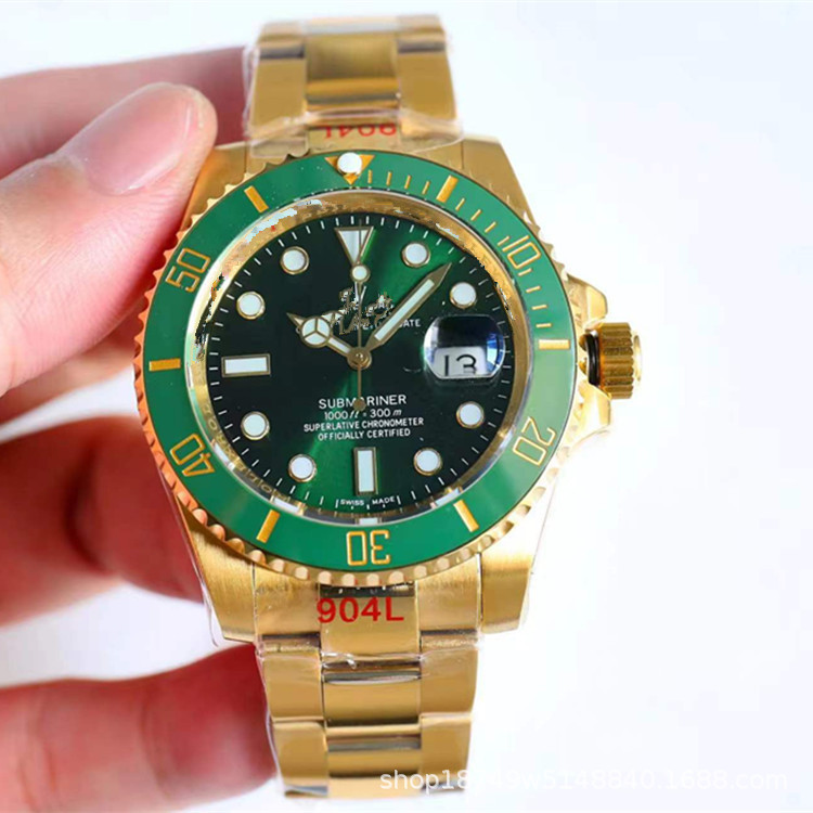 Anillo de cerámica N factory reloj fantasma de agua verde reloj mecánico completamente automático para hombre reloj fantasma de agua negro reloj luminoso resistente al agua para hombre