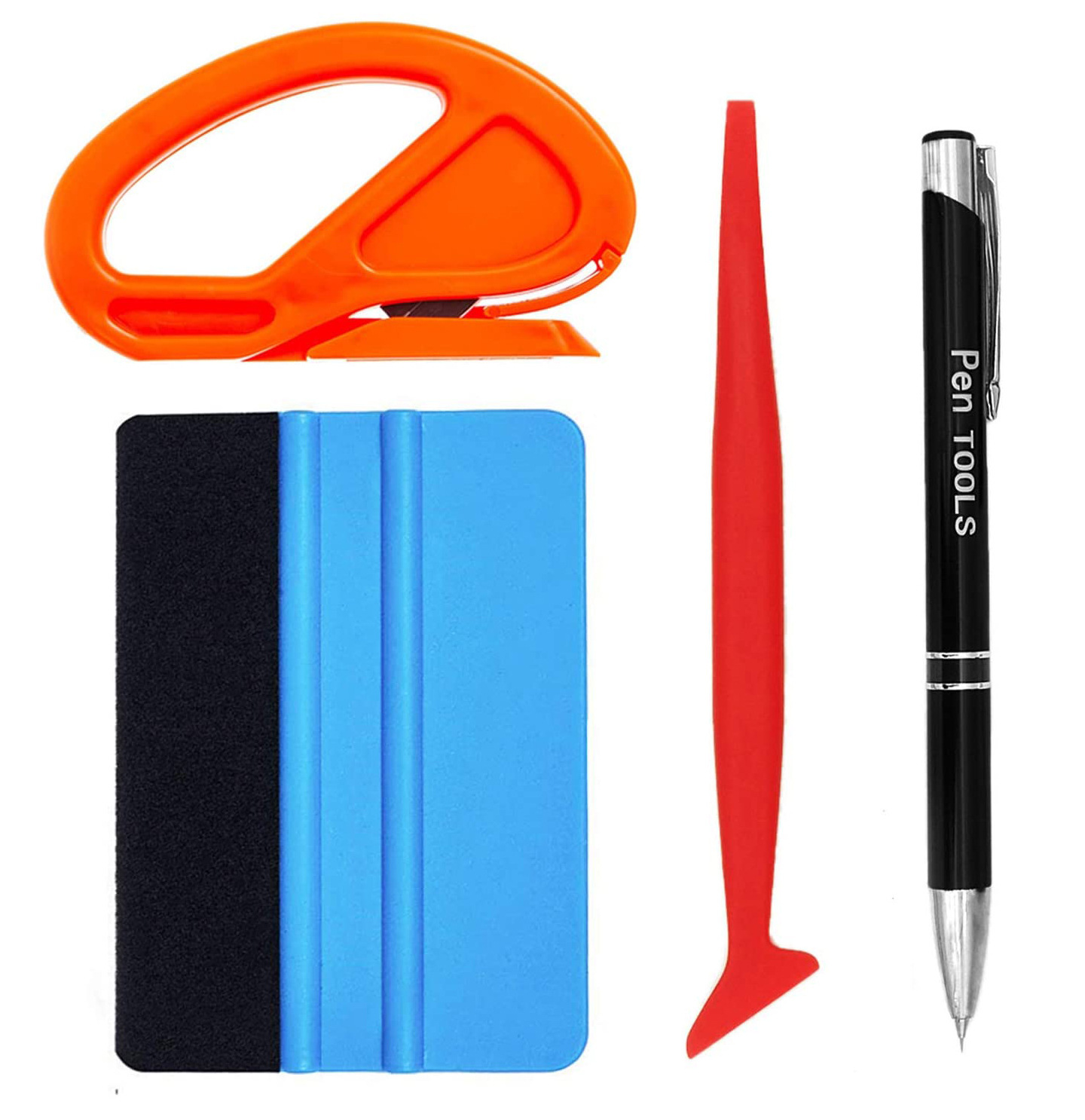 4件套汽车刮板车窗膜着色工具套件包裹安装工具套件带修边刮刀