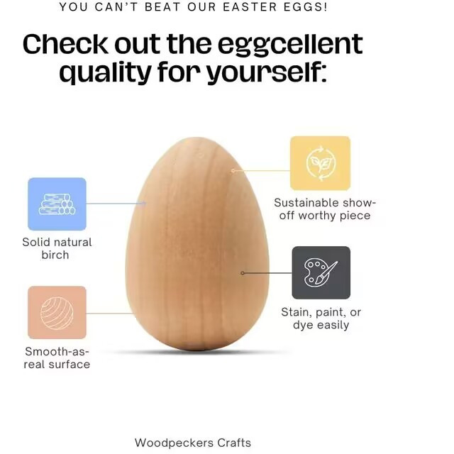 Venta caliente huevo de clavo de madera de Pascua sin pintar simulación de huevo de madera diy manualidades pintadas a mano graffiti de juguete para niños