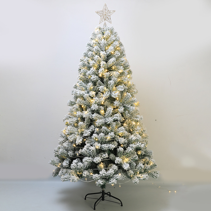 2026 cifrado nieve blanca flocado decoración de árbol de Navidad decoración de Navidad Amazonas Navidad sensación