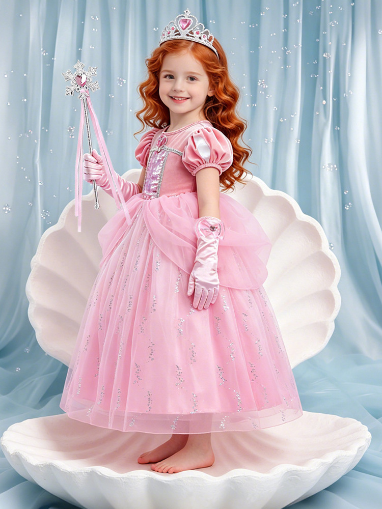 Cosplay ropa de actuación sirena ropa de actuación de niñas vestido de princesa red Pong vestido de niñas