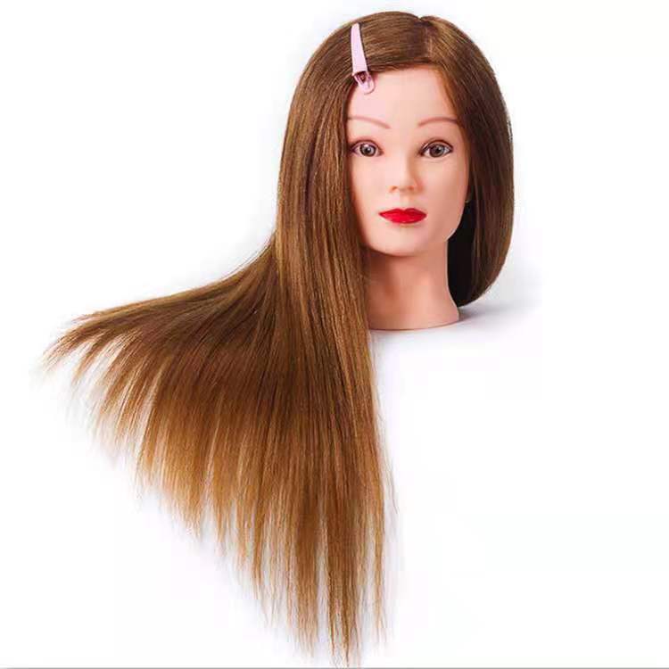 % 80 pelo real amarillo marrón sin maquillaje (ajuste y rollo)