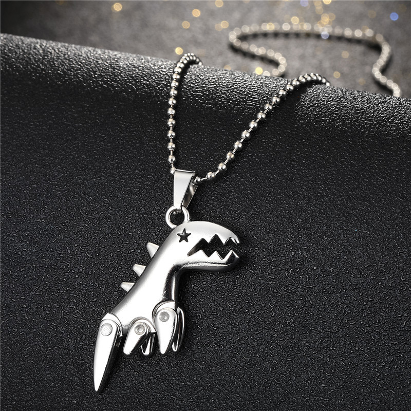 Mode Mignon Petit Collier En Alliage De Dinosaure Peint En Gros display picture 5