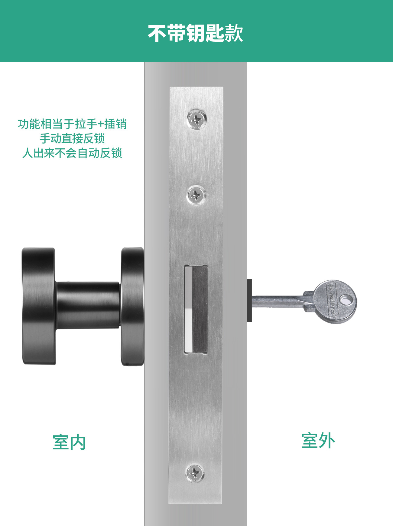 隐形门锁单面暗门锁隐藏专用门密室锁带微型小钥匙孔黑色金通道锁-阿里巴巴