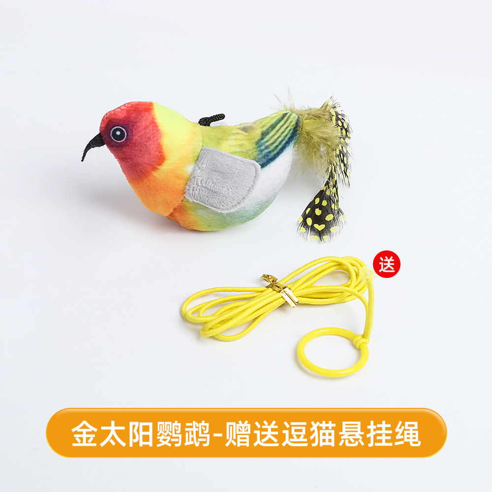 Juguetes para gatos sonoros, simulación de pájaros, palo para gatos, colgando columnas, pájaros llamando, auto-hi, consumo físico, juguetes para gatos para perder peso