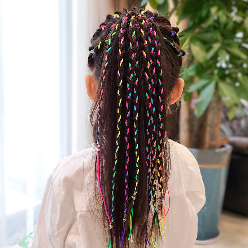 Cuerda de trenza sucia cuerda de color de cabello trenzado oculto siete colores adultos niños mujer atada lazo de pelo cuerda de pelo sucio trenza artefacto cuerda de pelo grueso
