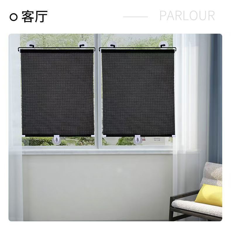 Car sunshade retractable sunshade curtain suction type sunscreen curtain car front windshield automatic roller shutter sun shield