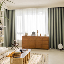 日式原木风格2022年新款客厅卧室窗帘高档大气成品窗帘洛丽塔