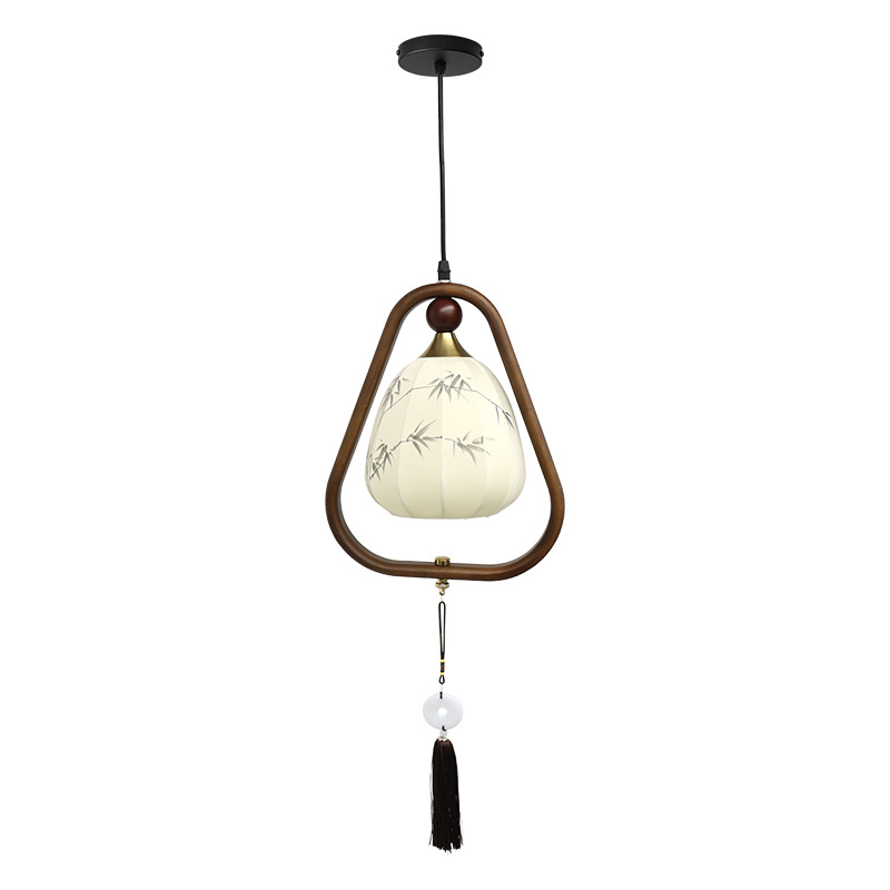 Chandelier de viento medieval Zhongshan fábrica de lámparas directas Song estética corredor mesa de té dormitorio cabezal de cama tela pequeña lámpara
