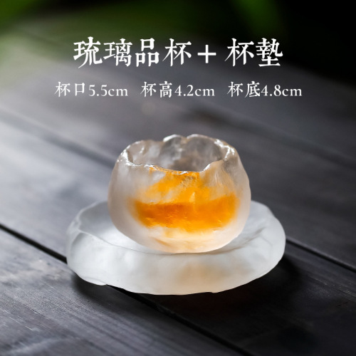 Japanese single-cup master cup, tea cup, kung fu tea set cup, frozen burnt ancient glass cup, first snow glass tea cup