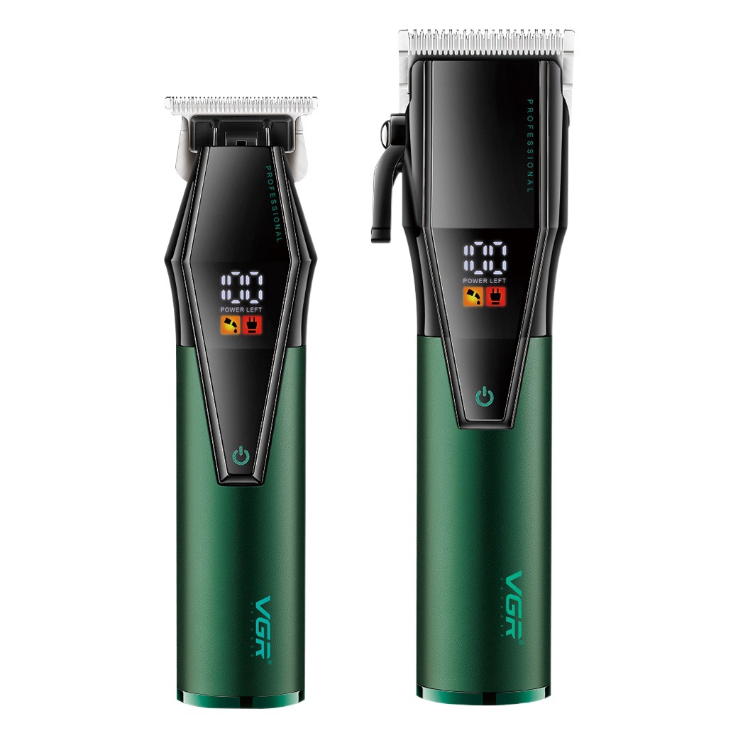 VGR677 profesional peluquería pelo Clipper traje eléctrico tijeras recargable pantalla digital hogar
