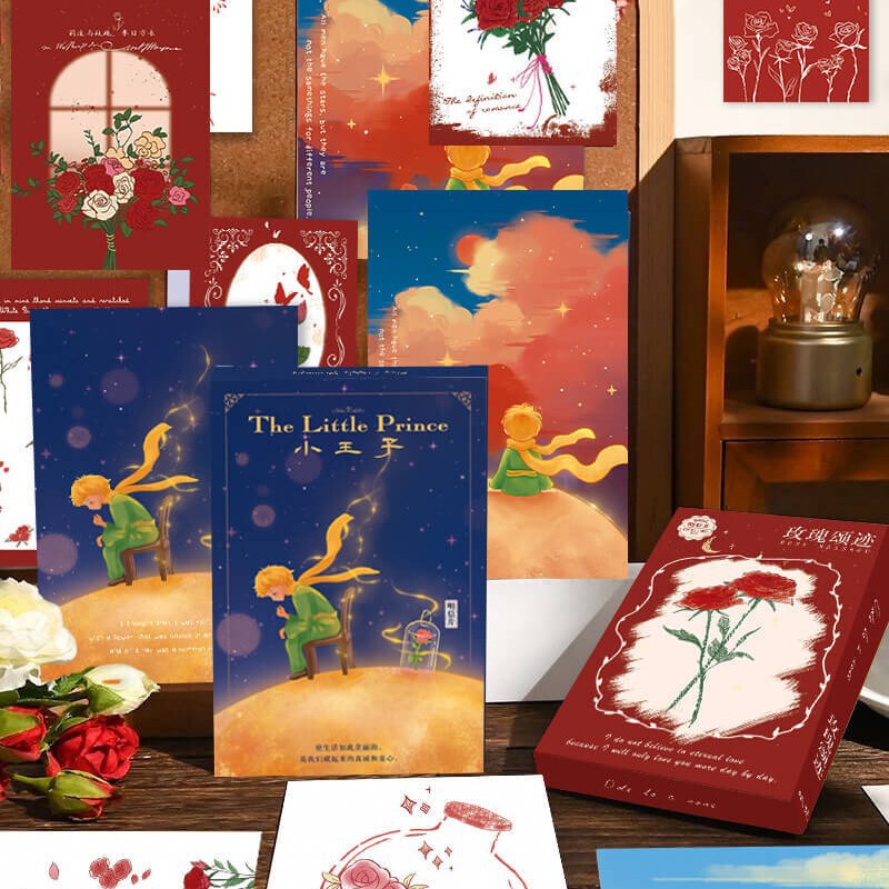Paper Brahman Boxed Postcard Little Prince and Rose Series Student Literature and Art Commemorative Holiday Message Card Postcard Paper Brahman Boxed Postcard Little Prince and Rose Series Student Literature and Art Commemorative Holiday Message Card Postcard
