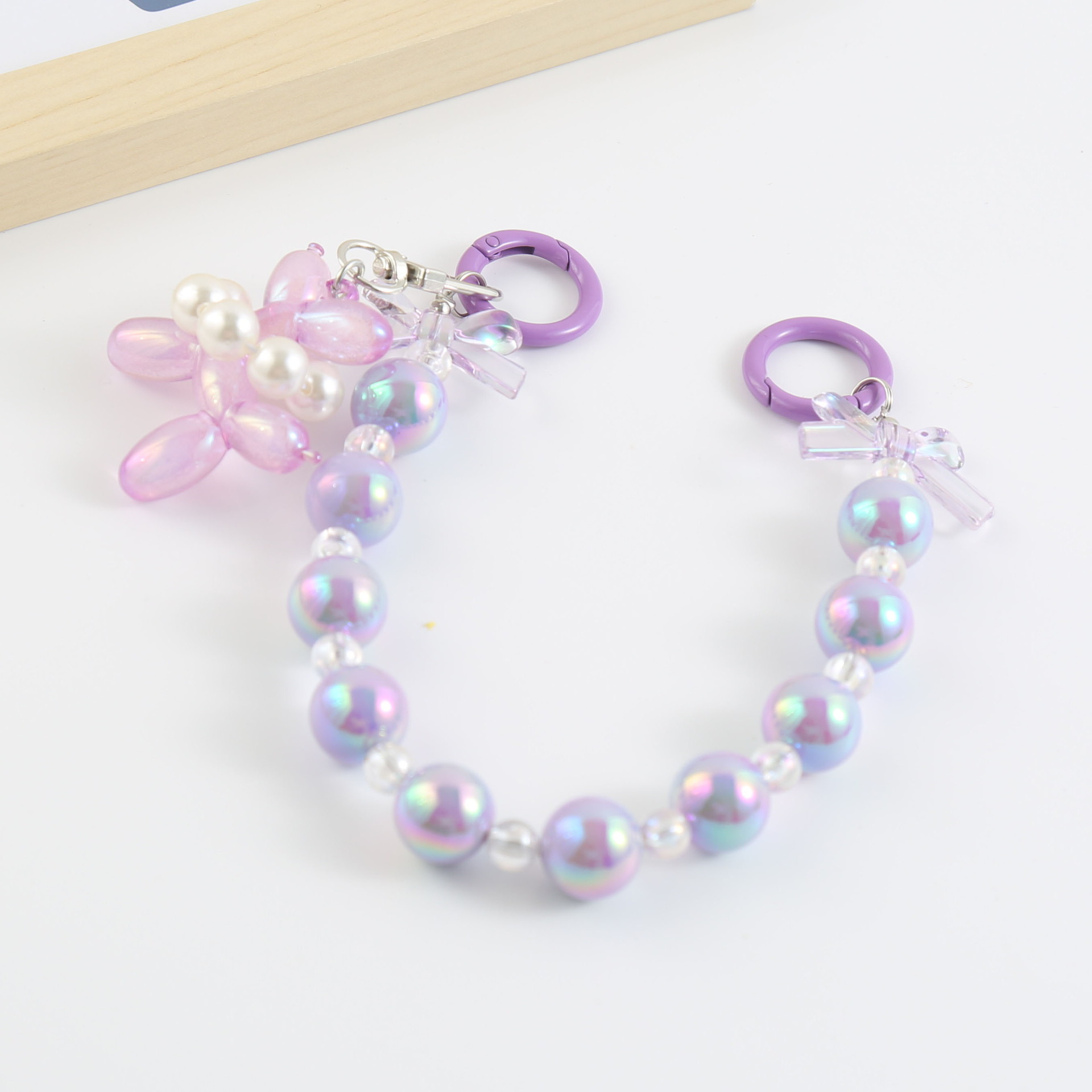 TikTok CADENA DE TELÉFONO MÓVIL adornos decorativos doble hebilla colgante Globo perro colgante DIY teléfono móvil Shell cadena hecha a mano con cuentas