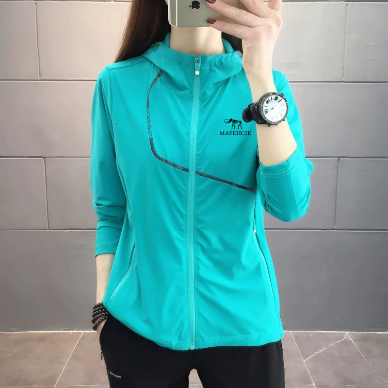 Фабричная прямая весенне-летняя Ветровка из ледяного шелка с УФ-защитой, Спортивная дышащая эластичная легкая Солнцезащитная куртка UPF для альпинизма