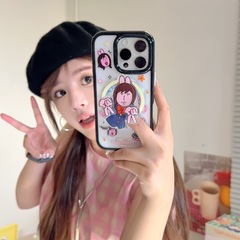 可爱粉兔女孩磁吸支架适用iPhone17苹果16ProMax/15/14手机壳新款
