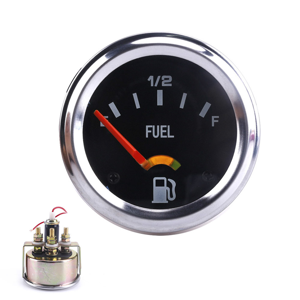 Universal Car Modification Fuel Gauge 2-Inch 52mm 12V Racing Car Modification Fuel Meter E-1/2-F