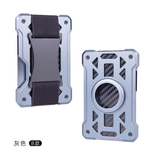 RFID card holder with metal carbon fiber, Apple tracker badge, AirTag anti-theft credit card box