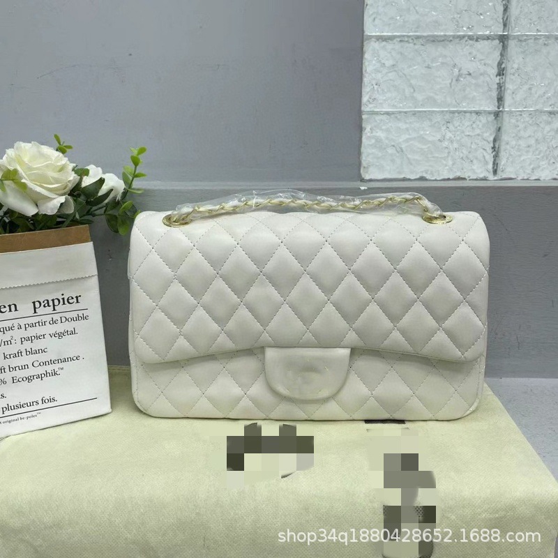 香奶奶CFクラシックモデル菱形チェーンショルダー斜め掛けバッグ羊革柄ロゴ入りメーカー直販レトロスタイル|undefined