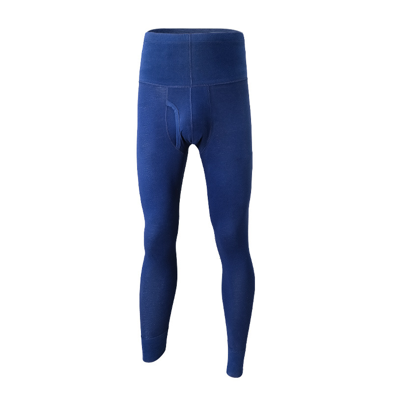 Long Johns de algodón de los hombres de una sola pieza de fondo Delgado pantalones cálidos desgaste interior Delgado alto elástico calzoncillos Pantalones de cintura alta Otoño e Invierno
