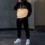 男士拼色日常字母套装
