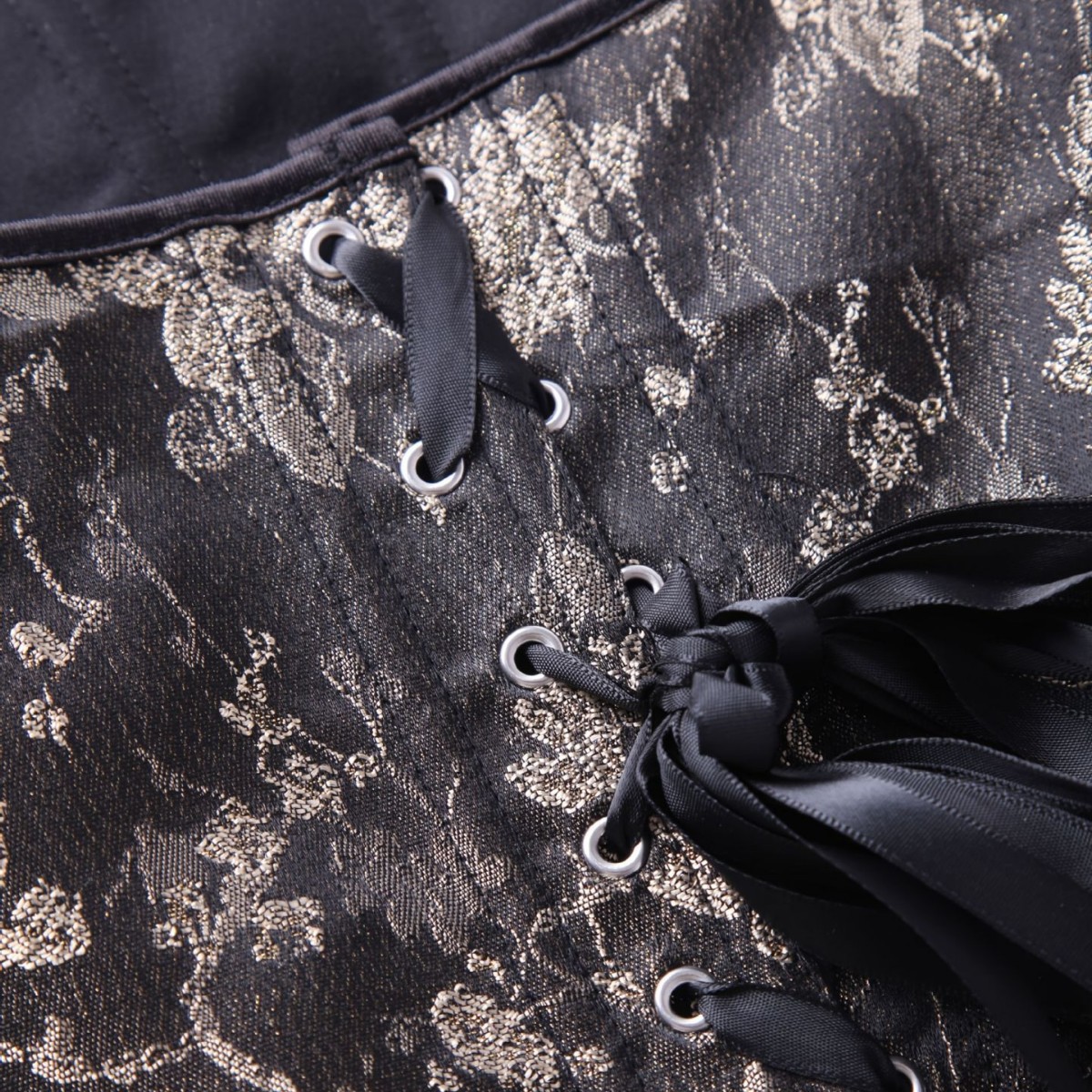 Impresión de flores retro oro negro para el pecho de la cintura de la mujer de forma de ropa de suministro transfronterizo