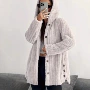新款宽松保暖连帽开衫